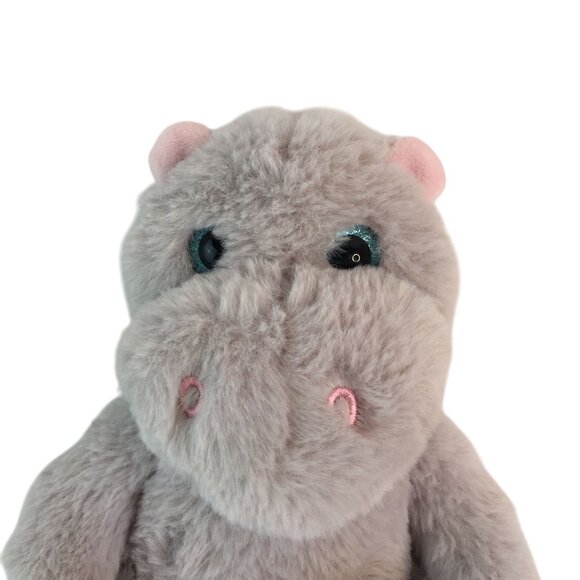 Walmart Grey Red Hippopotamus Plush 8" Valentine Hippo Stuffed Animal Toy - Picture 2 of 8
